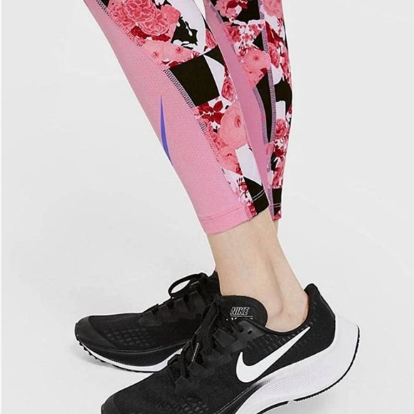 Nike One Big Girl's Training Tights Pink/Royal Pulse Large - Picture 6 of 7